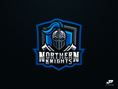 Northern Knights blue custom esports gaming logo knights logo design sport logo
