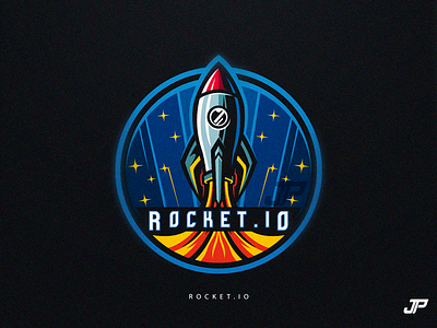 Rocket.Io blue esports gaming illustration illustrator logo design logotype photoshop rocket space sport logo