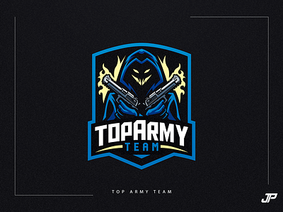 Top Army Team blue branding esports gaming gaming logo illustration logo logo design logotype skull sport logo