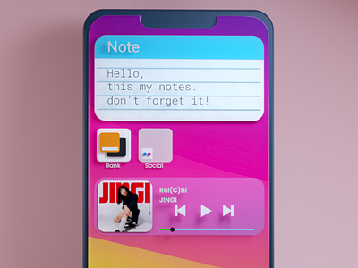 UI Phone 3D Notes 3d animation app appalications bank branding design direction graphic graphic design graphics illustration logo motion graphics music note phone player ui vector