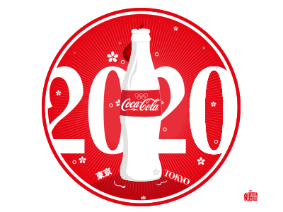 Illustration Coca-Cola Artwork Tokyo 2020 #CokexAdobexYou artistic coca cola design direction flat graphic graphics illustration painting sunset