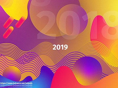 HAPPY NEW YEARS 2019 app artistic direction branding cartoon design direction flat graphic graphics icon illustration logo painting sunset typography ui vector web