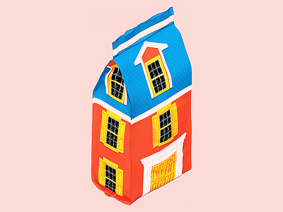 A Pouch House 3d architecture illustration