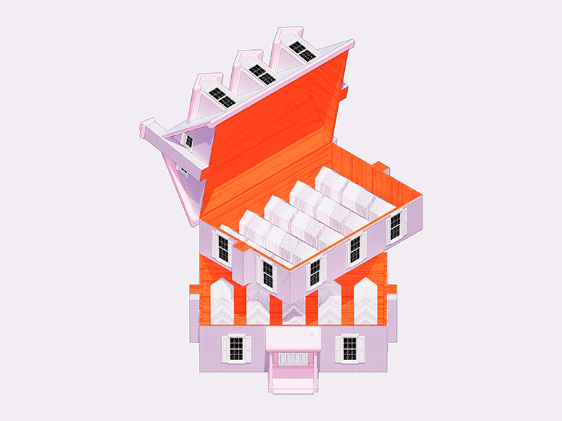 Jewelry Box House jewelry house design architecture 3d illustration