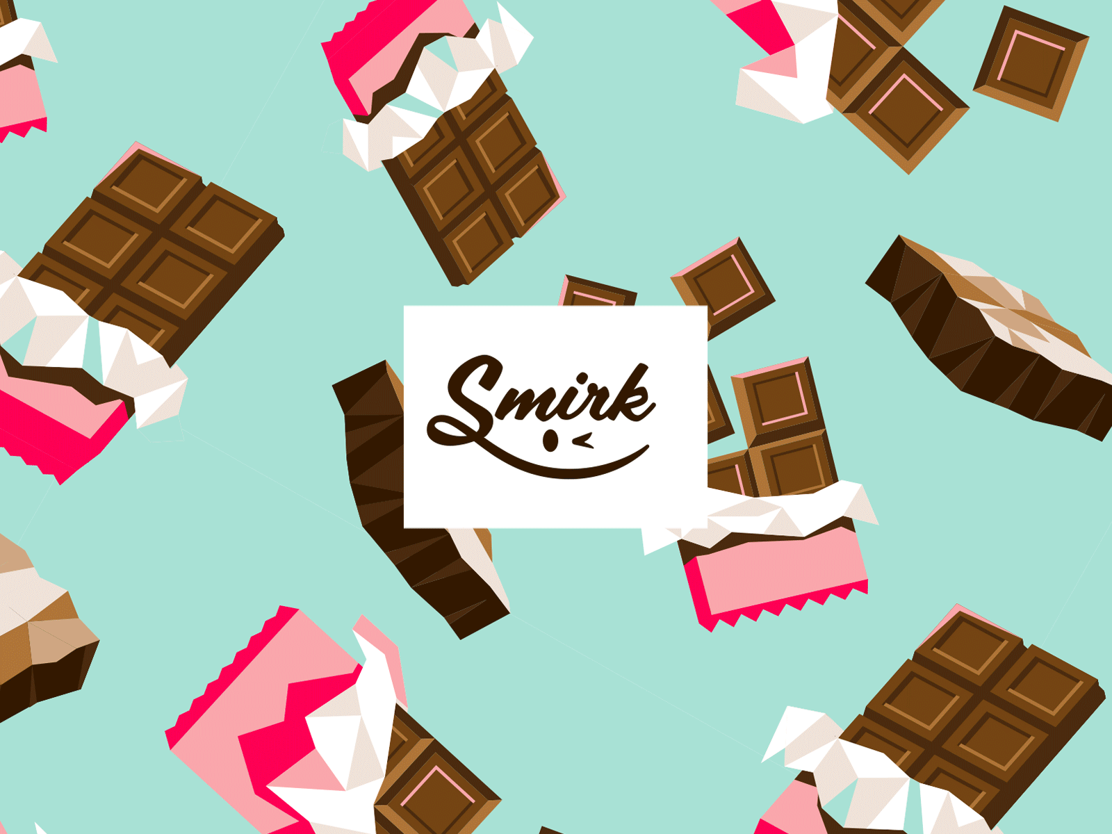 Smirk Identity bottle candy chocolate coffee icecream illustration lowpoly packaging shake straw vanilla