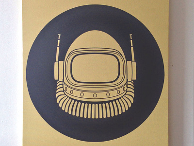 Space Helmet canvas illustration office painting