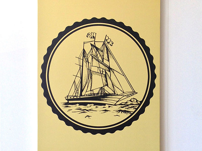 Ship Print canvas illustration print ship wrap