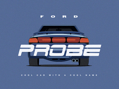 Ford Probe car illustration retro