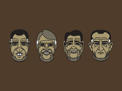 Point Break Presidents Masks icon illustration logo portrait