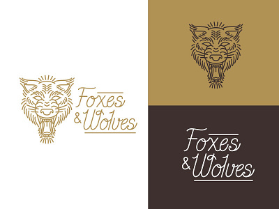 Foxes & Wolves icon illustration logo