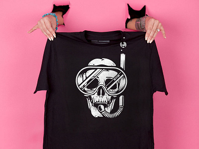 SnorkelSkull brand chomp graphic icon illustration skull tee