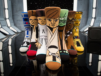 Star Wars X Stance darth fashion illustration socks starwars storm trooper vader wookiee