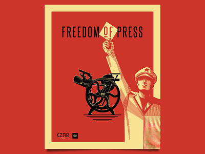 Freedom of Press letterpress poster propaganda russian