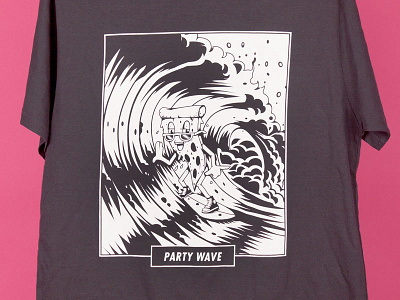 Party Wave chomp pizza surf tee
