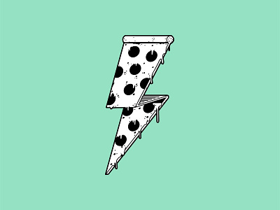 Za cheese chomp illustration lightning pizza