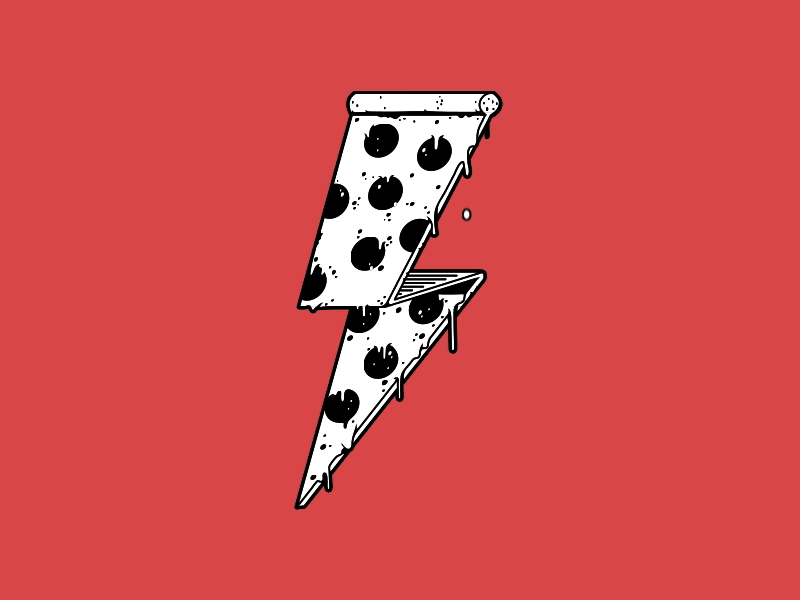 CHOMP X Foodbeast collab collaboration drips food illustration pizza red