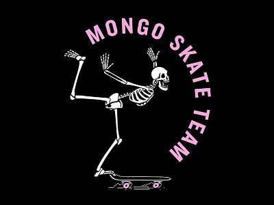 Mongo Skate Club deck mongo skateboarding skeleton wheels