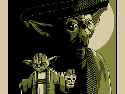 El Yoda illustration mexican portrait poster spanglish star wars yoda