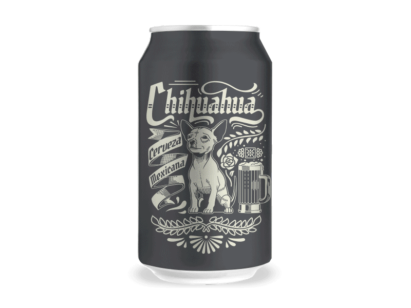 Beer Concepts beer bottle branding can chihuahua illustration packaging