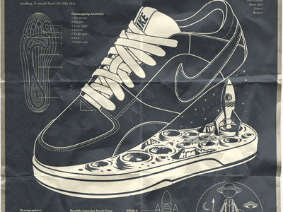Lunarlon apparel blueprint design illustration nike shoes t shirt tee tees