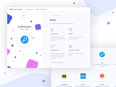 Product Graveyard - Detail Screen desktop ndduong product graveyard site ui ux web