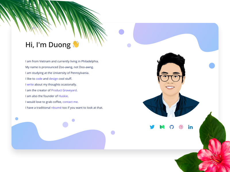 Personal Website showcase portfolio gradient site modern landing resume website personal clean