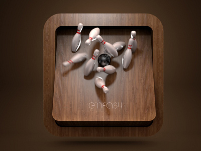 Bowling Icon 3d design app bowling design designer graphics icon iphone lights logo shadows sports wood