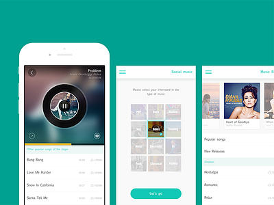 Social Music app interface ios music social ue ui ux