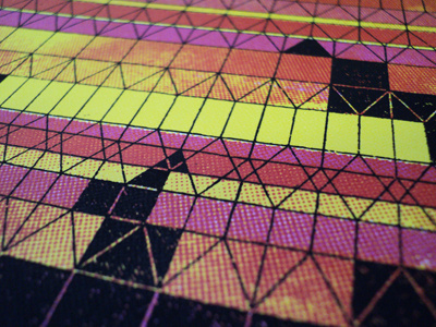 Rainbow Barrier geometric print screenprint