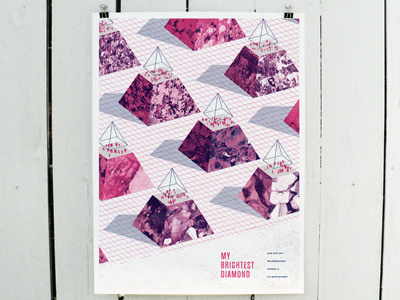 My Brightest Diamond / Chicago 2014 axonometric geometric grid isometric pattern poster prism pyramid screen print