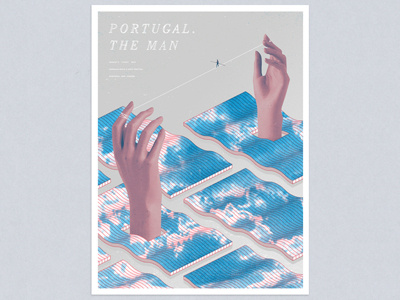 Portugal. The Man / Montreal 2014 cmyk hands isometric montreal ocean poster screen print sky tightrope water waves