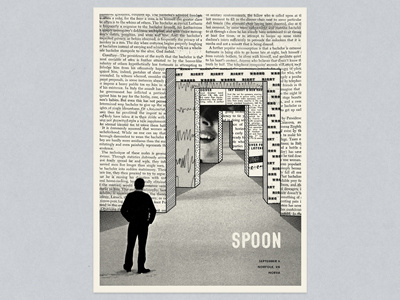 Spoon / Norfolk, VA black door geometric pattern poster screen print texture white