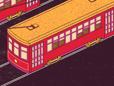 This Is NOLA / 2 geometric isometric new orleans nola pattern poster screen print streetcar trolley