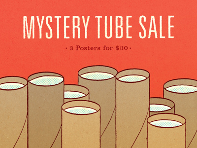 Mystery Tube Sale 2012 poster screen print