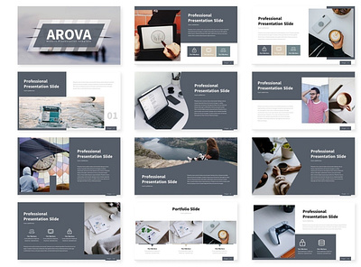 Arova - Presentation Template #2 app branding design graphic design illustration logo typography ui ux vector