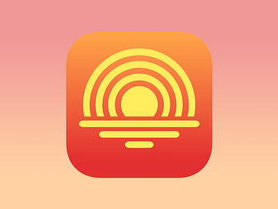 Suncaster: Podcast Player and Organizer (App Icon) app icon icon podcast sunset yellow
