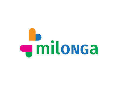 Milonga, international volunteering branding fira sans flat design logo