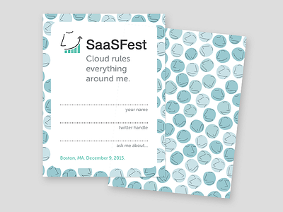 Name tags for the SaaSFest 2015 project