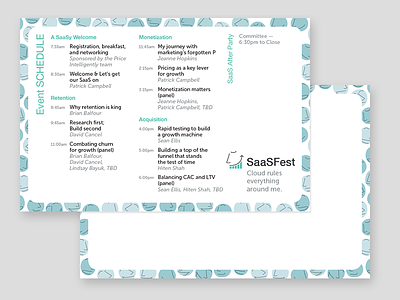 Postcard for the SaaSFest 2015 project branding grid postcard pring typography