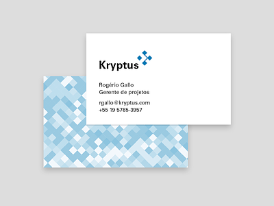 Business card for Kryptus branding brazil cryptography geometric logo