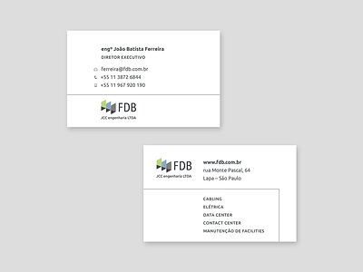 Business cards for FDB branding business card engineering logo