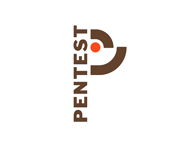 Logo for Pentest, information security specialists branding brown information security logo target