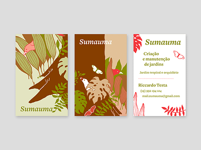 Business cards for Sumauma branding brazil business cards illustration logo mata atlântica