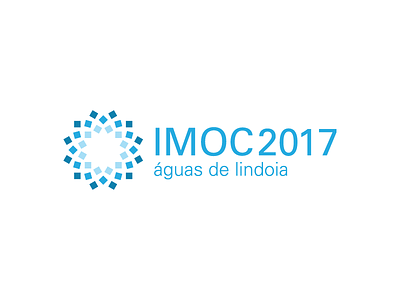 Logo for IMOC2017, a science conference branding logo science águas de lindoia