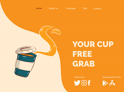 Campaign Home Page / Your Cup Free Grab graphic design homepage design illustration ui design