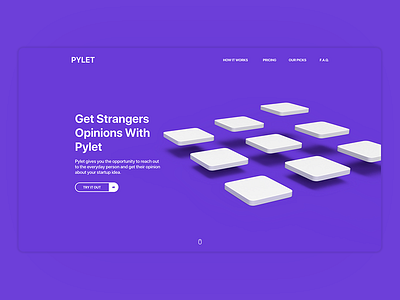 Pylet Landing Page 3d 3d asset adobe xd branding design flat madewithadobexd ui ux vector web web design website