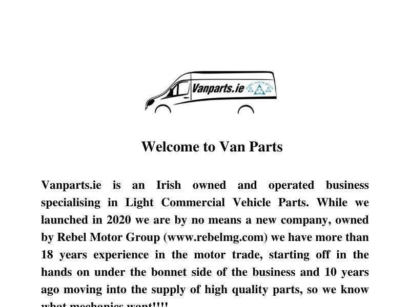 New Van Parts Ireland Vanparts.ie by Vanparts on Dribbble