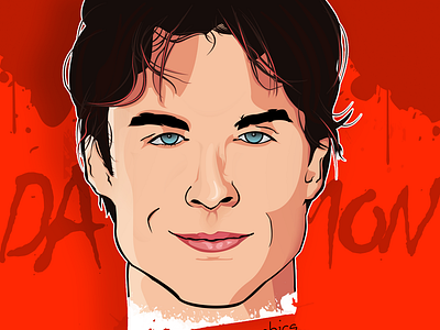 Ion Somerhalder (Damon Salvatore) cartoonart damonsalvatore graphic design illustration ionsomerhalder netflix vampire vampirediaries vec