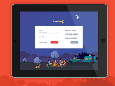 Travel app Login login tab travel ui