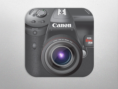 Canon t3i DSLR as a Camera App app apple cam camera canon design dslr hd icon illustrator inspiration ios ipad iphone lens lenses photo retina vector
